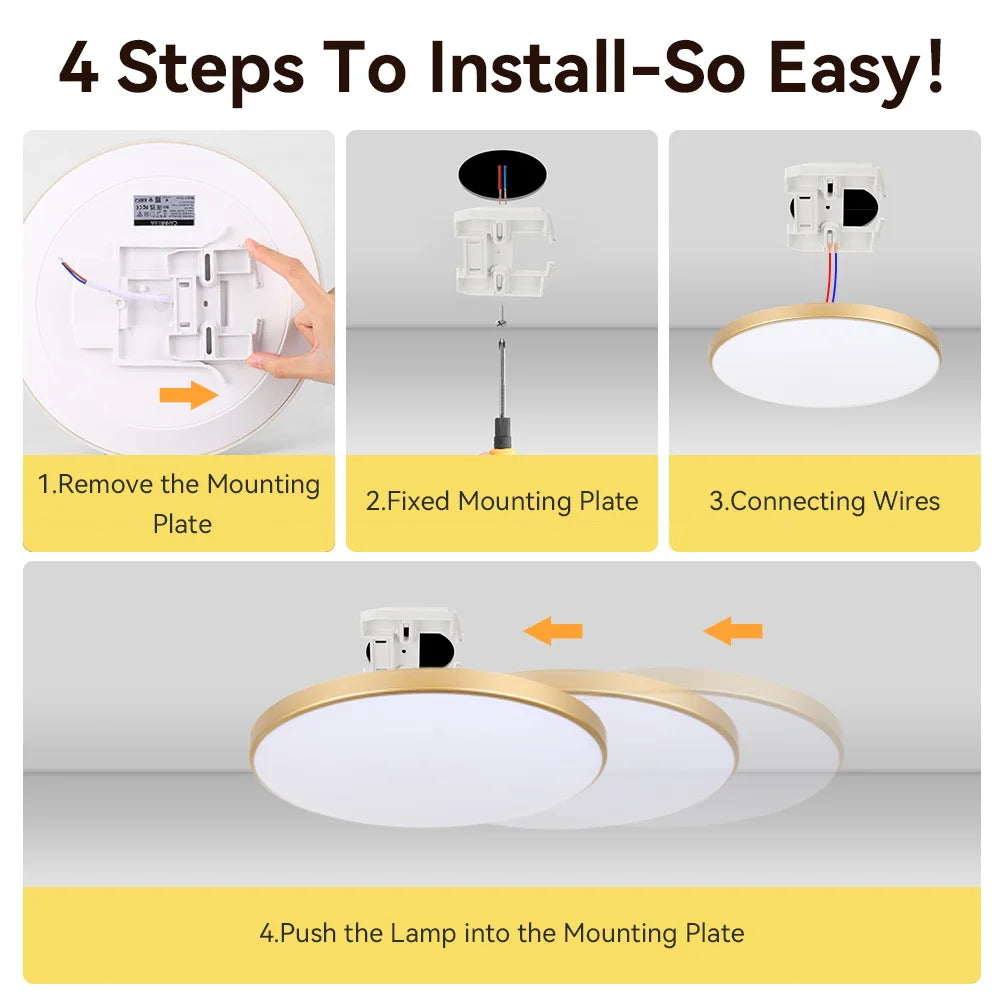 Led Ceiling Lamp 110v 220v Waterproof Led Panel Lights   for Kitchen Bathroom Lamp Balcony Ceiling Chandelier Lighting Fixture