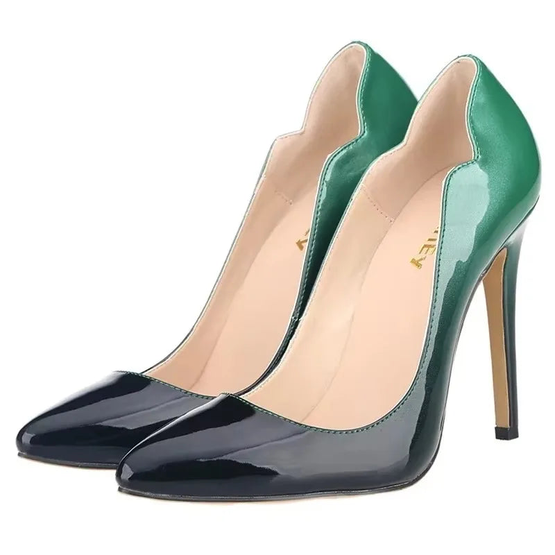 Women Pumps Fashion Sexy 11cm High Heels Classic Pointed Toes Ship-on Stilettos Elegant Thin Heel Jazz Dance Dress Wedding Shoes