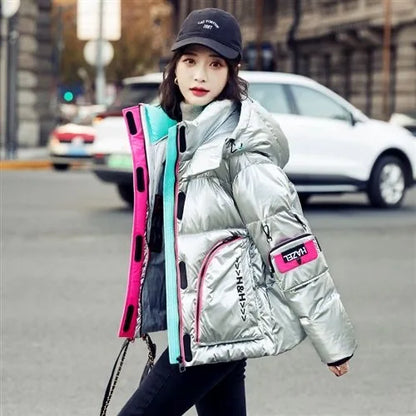 2025 Winter Glossy Waterproof X-long 90% White Duck Down Coat Women Thick Loose Outerwear Warm Down Jacket Hooded Parkas Coats