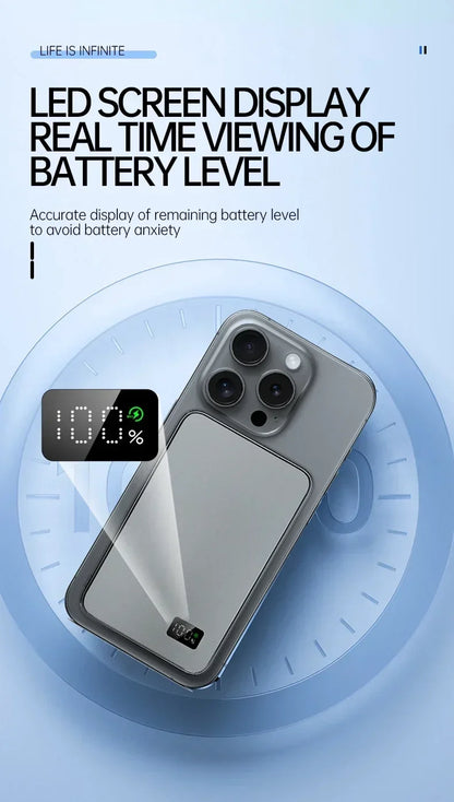 Lenovo PD22.5W Fast Charging Magsafe External Battery Magnetic Wireless Power Bank 500000mAh For iPhone Samsung