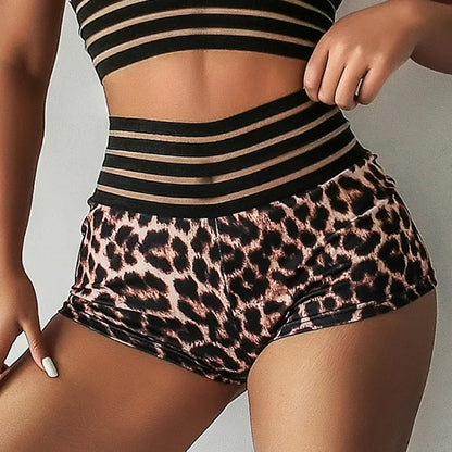 Fashionable Printed Shorts, High Waisted and Hip Lifting Sports and Fitness Running Three Quarter Pants