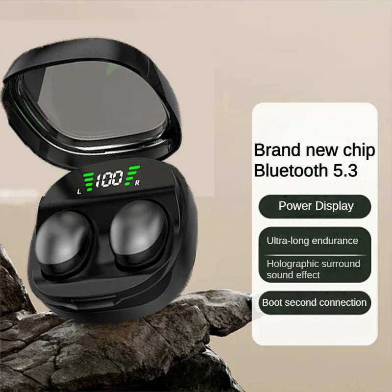 Mini 5.3 Wireless Bluetooth Headset Small Earbuds Sleep Work Sports Invisible Headphones HD HIFI Bass Sound Quality Earphones