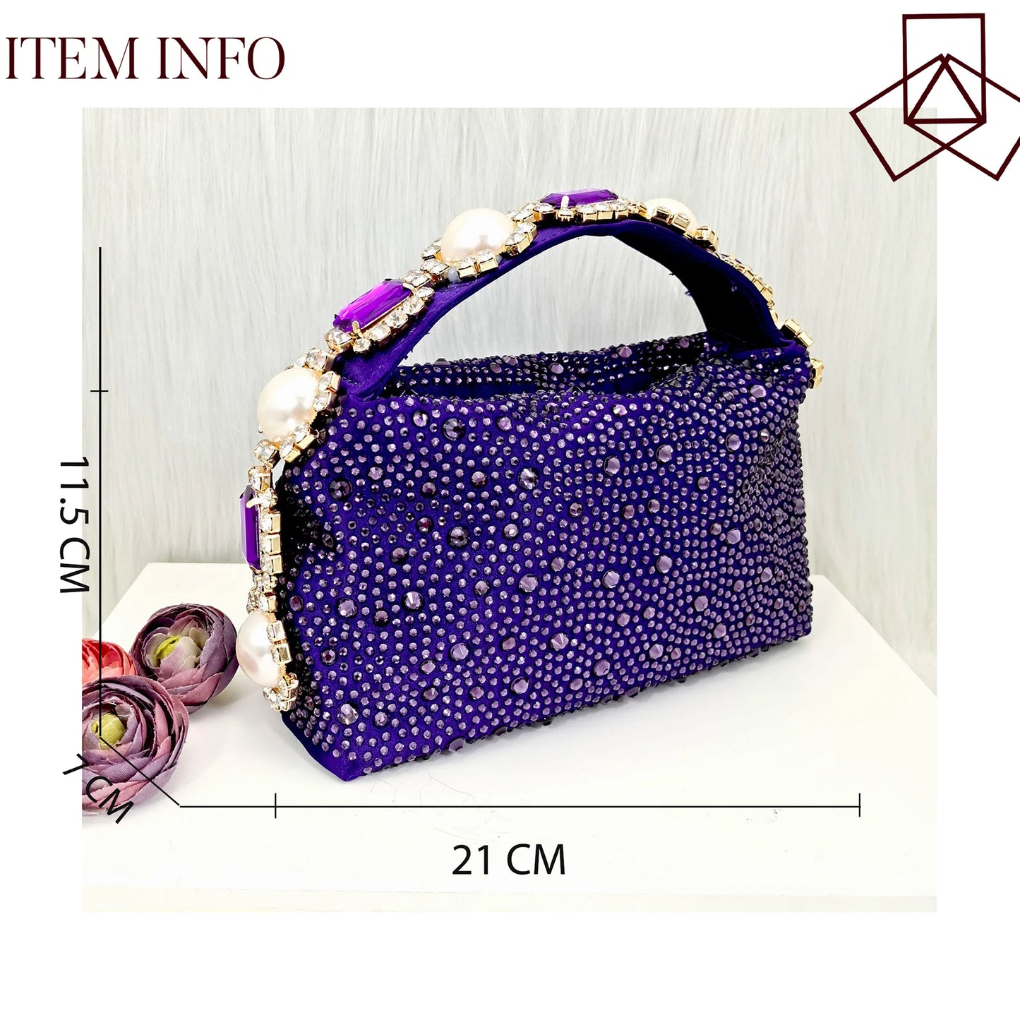 QSGFC 2026 New Fashion Purple Sandals Sequins Rhinestone Point Toe High Heels Slingback Women's Dress Women's Shoes & Bag Set