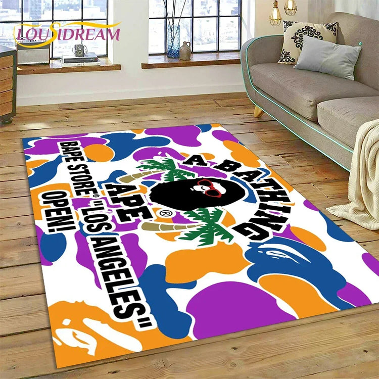 3D Printing B-BAPE Fashion Carpet Rug for Bedroom Living Room Home Sofa Decoration,Children Game Large Decor Floor Mat Gift