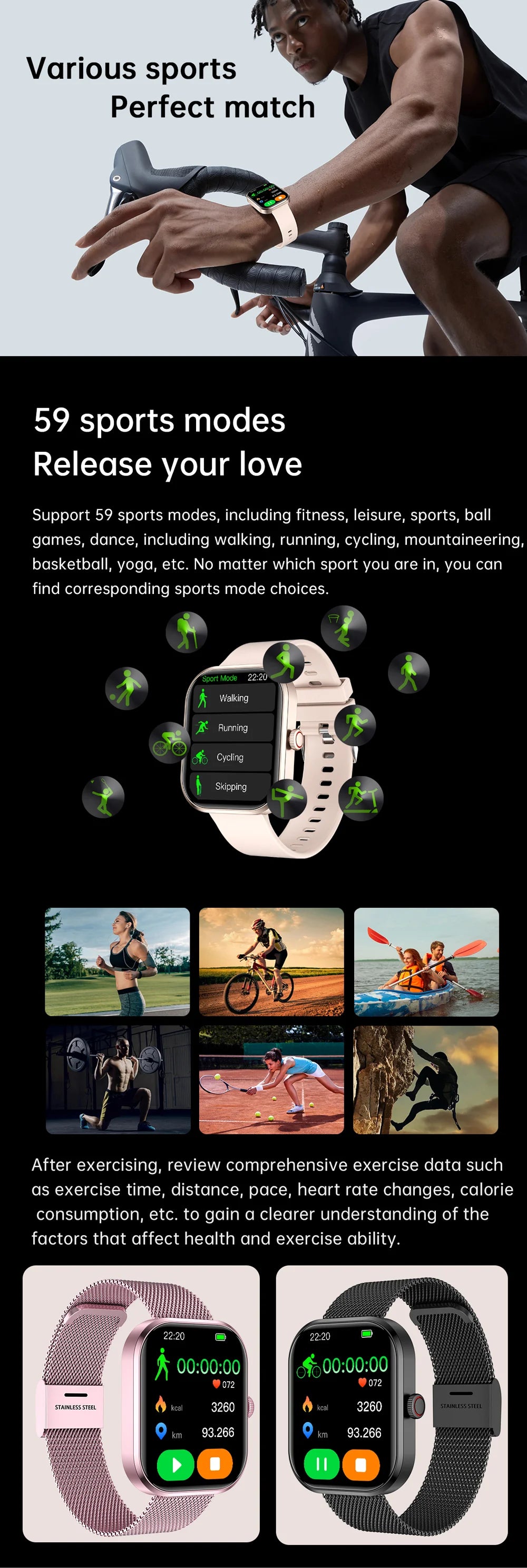 2026 New Smart Watches Women Full Touch Screen Bluetooth Call Waterproof Sport Fitness Tracker Lady Watches Smartwatch For Men