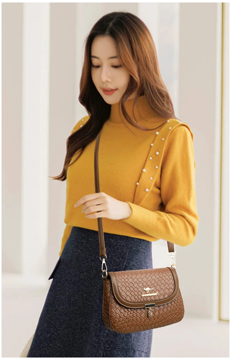 High Quality Soft Leather Purse Fashion Women Shoulder Messenger Bag Multi-pocket Wear-resistant Bag Luxury Ladies Handbag Sac
