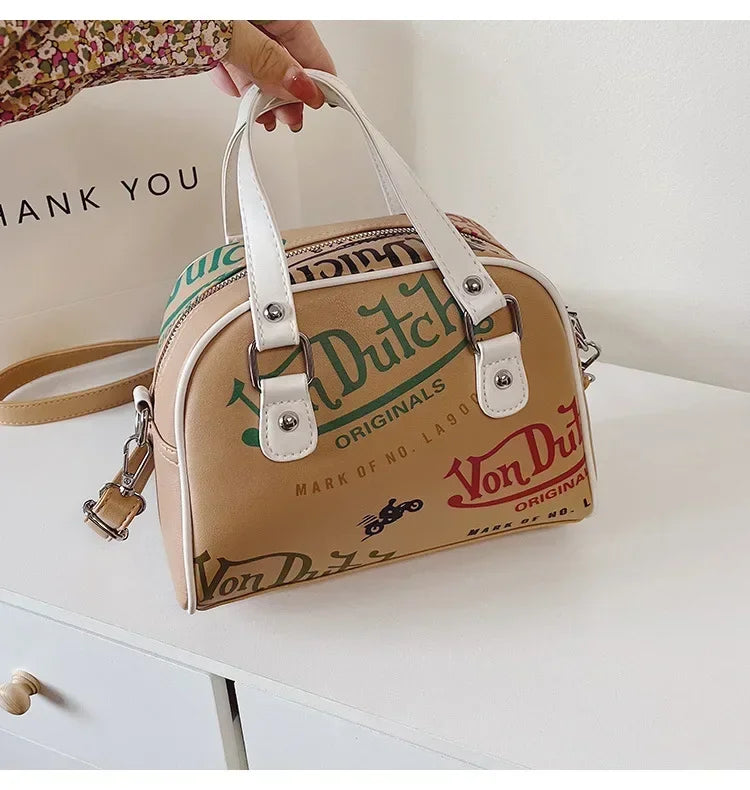 Women Bag Y2K Luxury Designer Handbag Shopping Crossbody Graffiti Purses PU Leather Shoulder Bags for Women