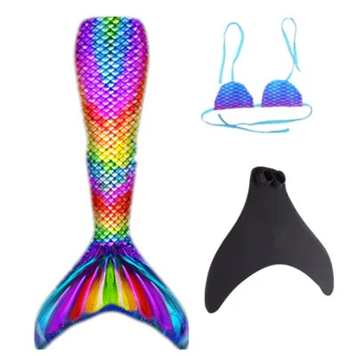 New Kids Adult Swimming Mermaid Tail Girl Mom Cosplay Mermaid Costume Children Party Gift Fantasy Swimsuit with Monofin Fin