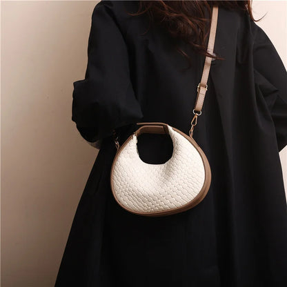 Fashion Black Half Moon Bag Luxury Pu Leather Ladies Purses and Handbags Crossbody Women Shoulder Bags