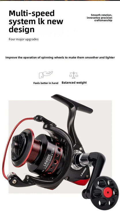 Durable Max Drag 12KG Fishing Reel 5.2:1 1000-7000 Spinning Reels Lightweight Low Noise Sea Fishing Tool Fishing Accessories