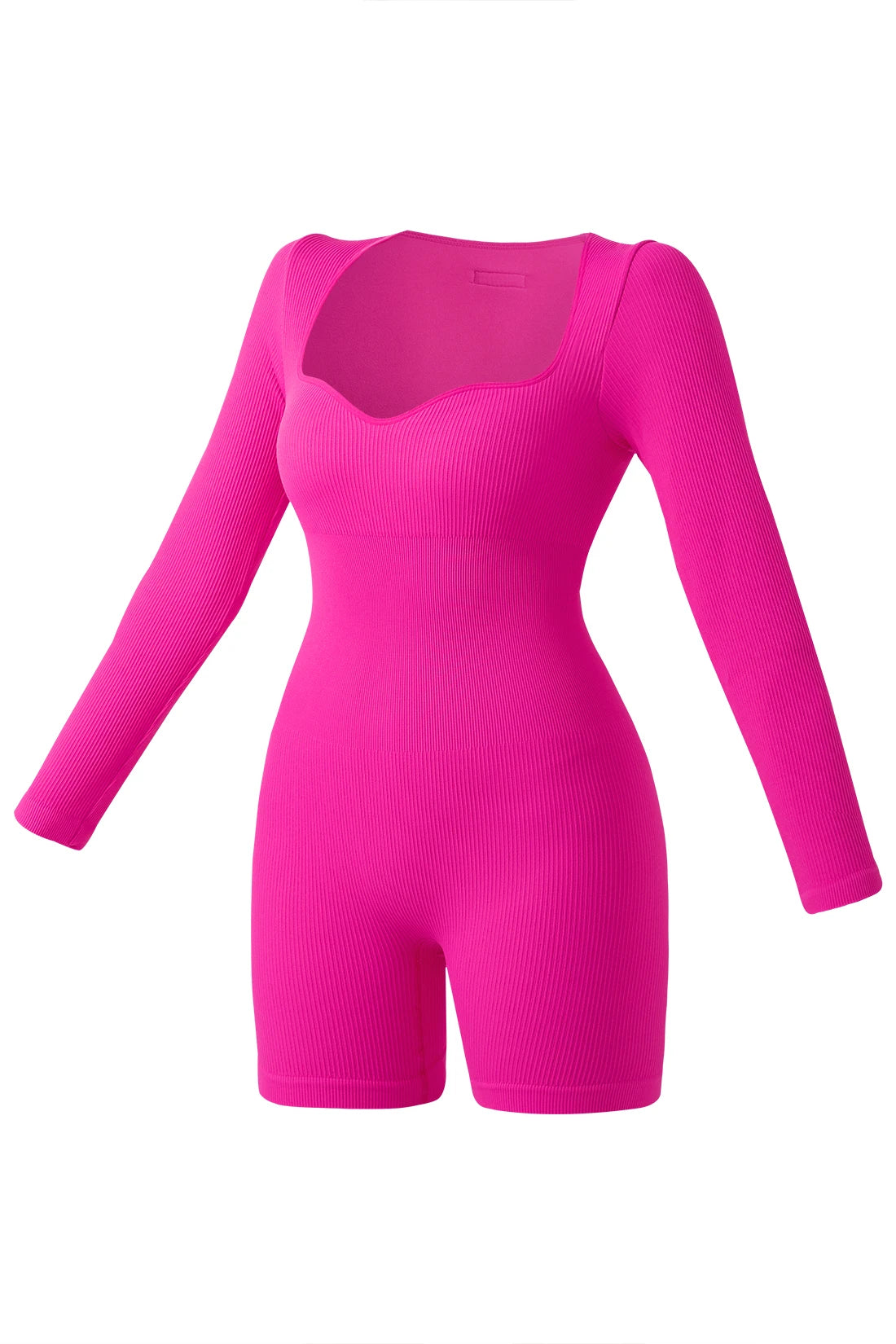 Women Jumpsuits Workout Seamless Yoga Ribbed Bodycon One Piece Sportwears Long Sleeve Short Leggings Romper Jumpsuit Femme