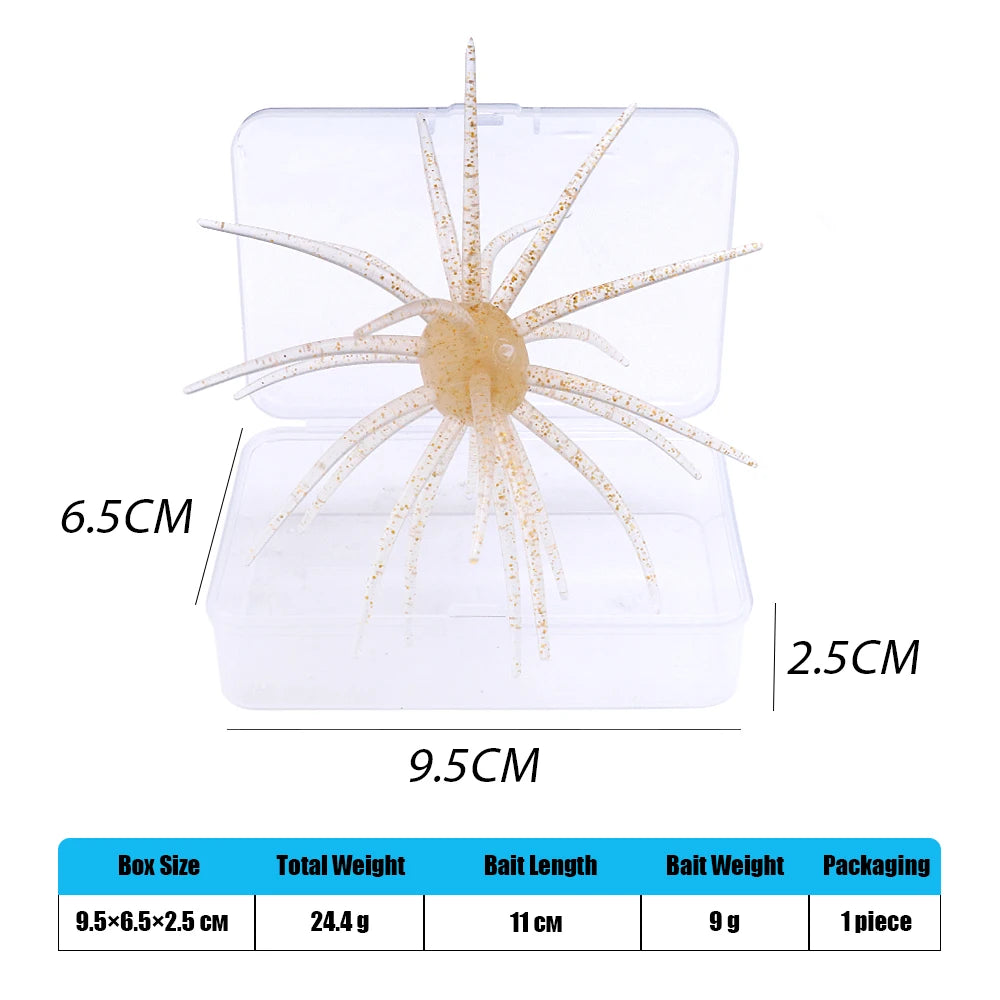 TREHOOK TPE Sea Urchin Soft Fishing Lure 9cm 4g 11cm 9g Silicone Bait for Bream Bass Pike Tilapia Winter Fishing