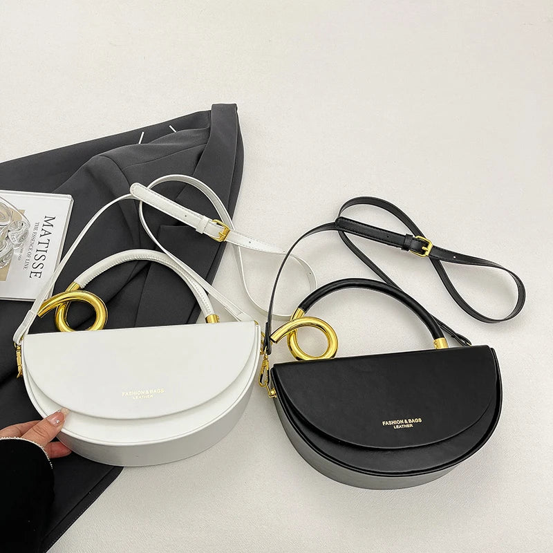 Small Crossbody Bags For Women Designer Semicircle Saddle Bag 8 Colors Pu Leather Handbag Luxury Brand Lady Shoulder Bags