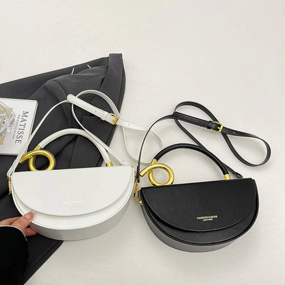 Small Crossbody Bags For Women Designer Semicircle Saddle Bag 8 Colors Pu Leather Handbag Luxury Brand Lady Shoulder Bags