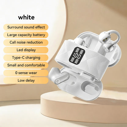 Couples Double Open Ear Clip Bluetooth Headset HiFi Subwoofer Long Battery Life Digital Fashion Plating Wireless In-Ear Earplugs