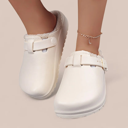 Women's EVA Plush House Slippers Adjustable Straps, Round Toe, Anti-Slip Women's Winter Shoes Suitable for Indoor Outdoor Wear