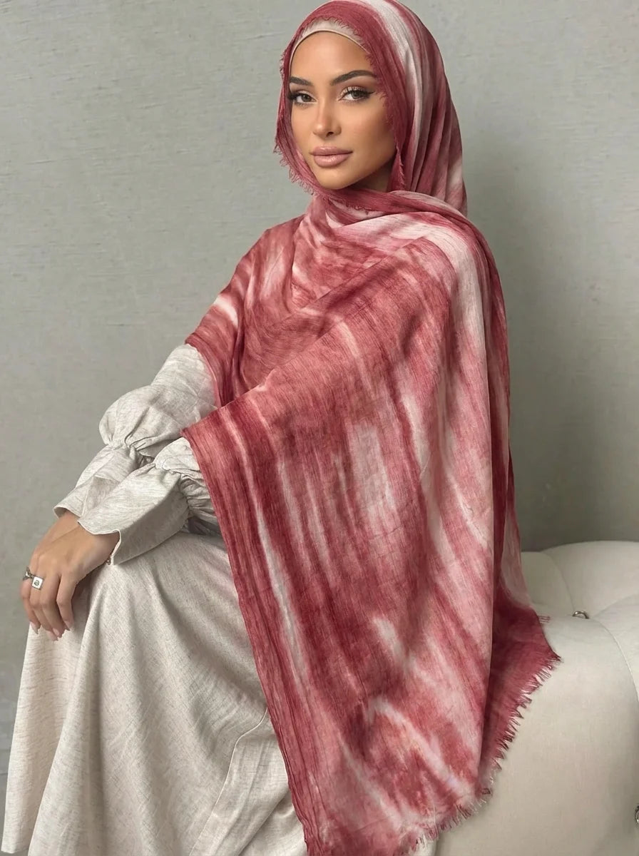 Women Big Size Plain Solid Cotton Rayon Crease Hijab Scarf Lady High Quality Wraps and Shawls Musulman Headband Islamic Turban