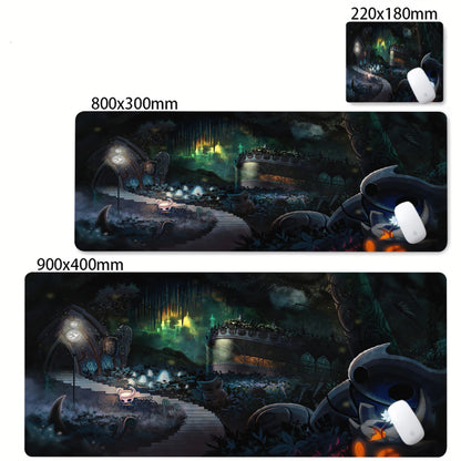 Gaming Mouse Pad Black And White Rubber Office Computer Mouse Mat Hollow Knight Anime Big Mousepad Gamers Desk Keyboard Mats