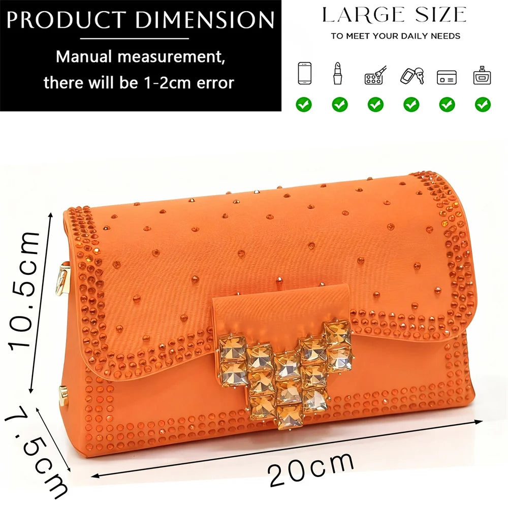 Mineral Blue Rhinestone High Heel Shoes & Matching Bag Fashionable Pointed-Toe Footwear for Women - Perfect for Parties