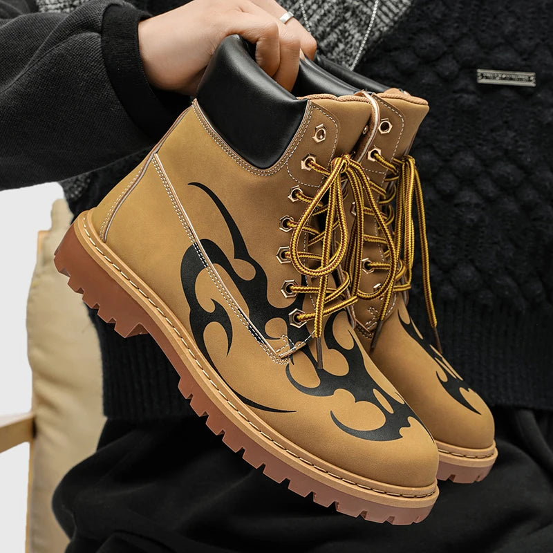 Brand Men Boots British style Unisex Ankle Boots Fashion Luxury Men's Motorcycle Boot High Quality Leather Shoes New botas mujer