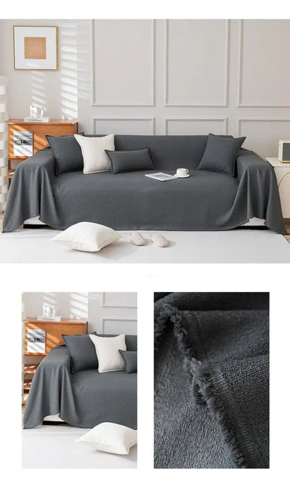 1pcs Solid color Sofa Cover Simple Anti-cat Scratch Solid Color Cushion Home Living Room Seat Dustproof Blanket