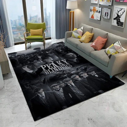 HD Tommy Shelby 3D P-Peaky Blinders Carpet Rug for Home Living Room Bedroom Sofa Doormat Decor,kids Area Rug Non-slip Floor Mat