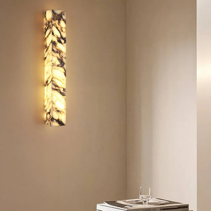 Cuboid Natural Marble Wall Lamp Art Design Dimmable Indoor Parlor Bedroom Stairs Bathroom Lighting