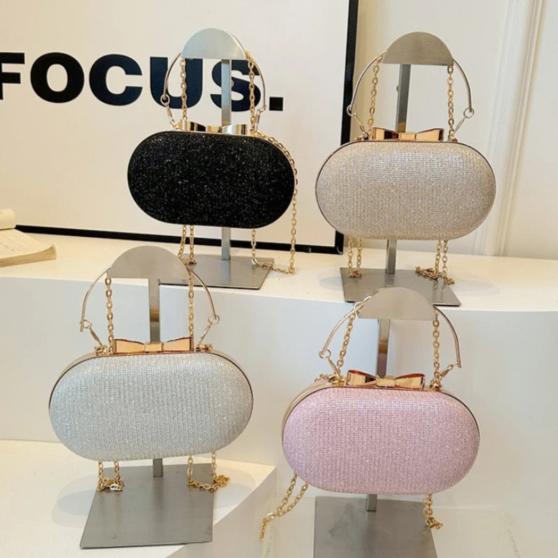Luxury Sequined Hand-held Dinner Bag, Elegant Style Bag, High-end Chain Single-shoulder Crossbody Bag, Handbag for Wedding Party