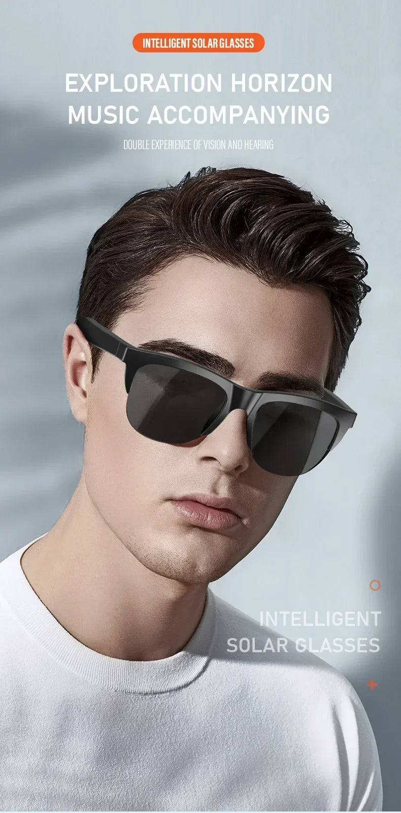 2026 New Smart Glasses Bluetooth 5.3 Music Control Wireless Call Answer Anti UV Sunglasses Camping Cycling For Men Women