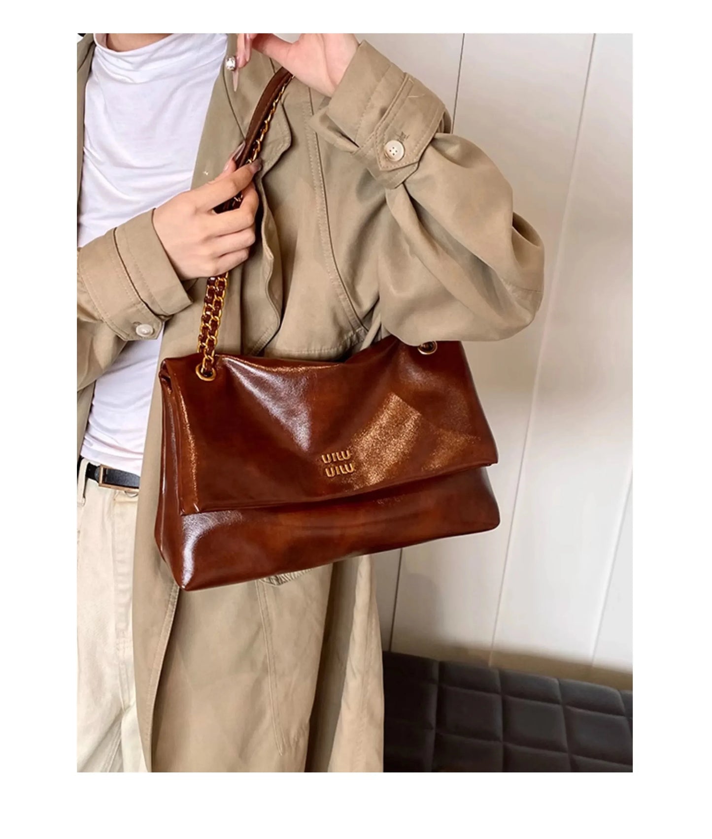 High-quality designer large-capacity underarm tote bag female 2026 new wild light luxury high-end commuter chain messenger bag