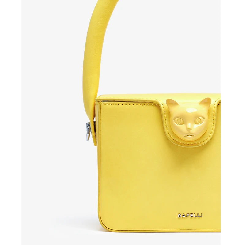 BAFELLI 2026 BAGS FOR WOMEN'S HANDBAG FASHION TREND BOXY LUXURY DESIGNER BRAND GENUINE LEATHER ORIGINAL FLAP PURSE EVENING CAT