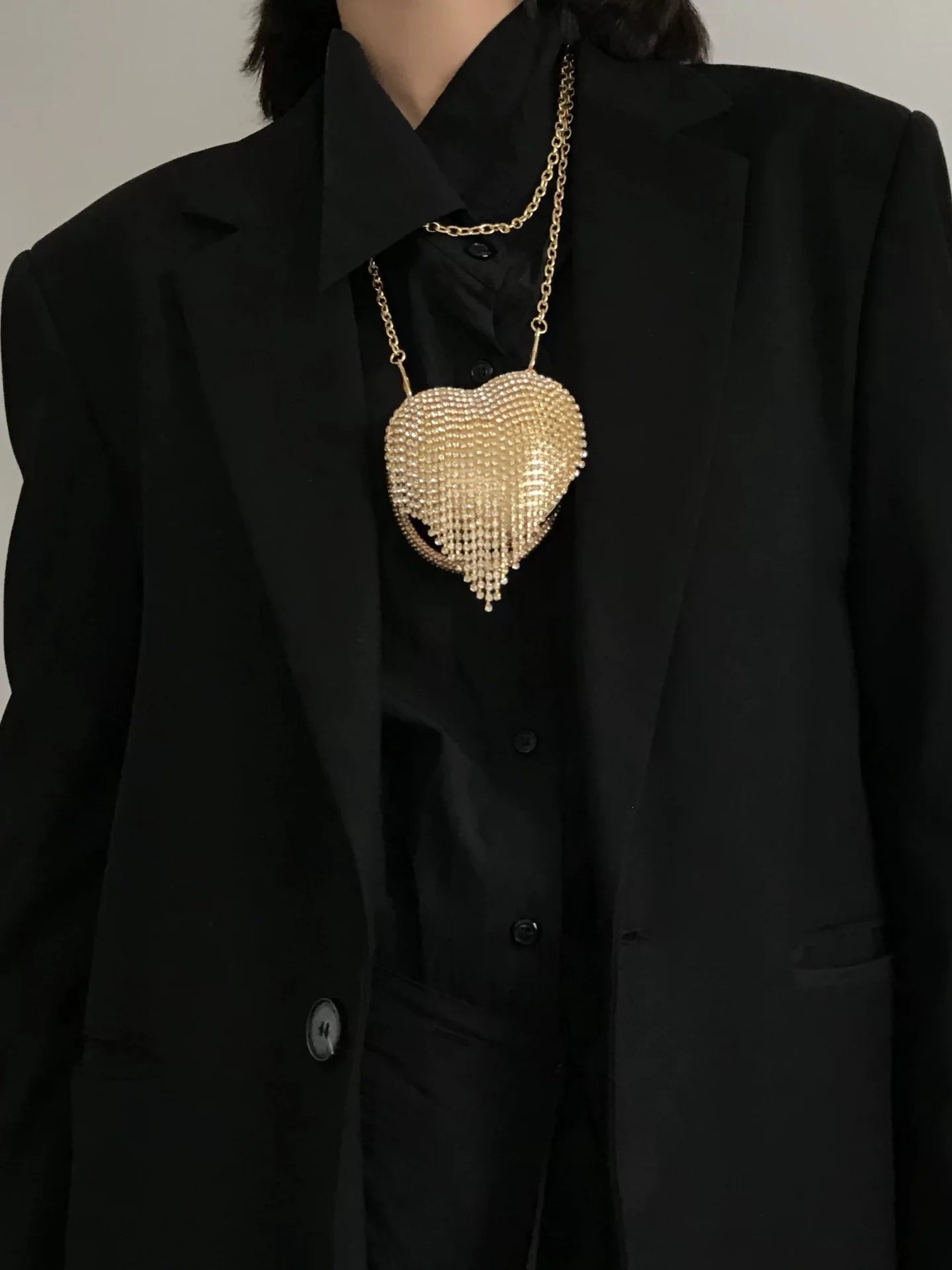 Heart Shape Diamond Evening Clutch Rhinestones Purse Ladies Fashion Bag Designer for Women Chain Shoulder Bag Luxury Small Bling