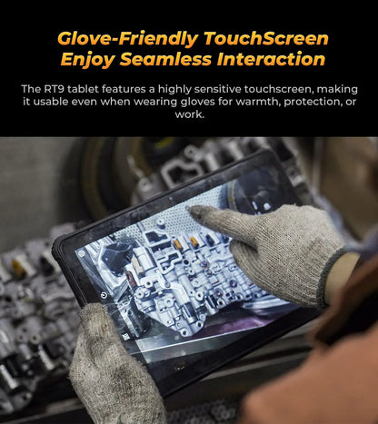OUKITEL RT9 Rugged Tablet - 10.1" HD Display, 24(6+18)GB+256GB, IP68 IP69K Waterproof, 11000mAh Battery Android 14 Tablet PC