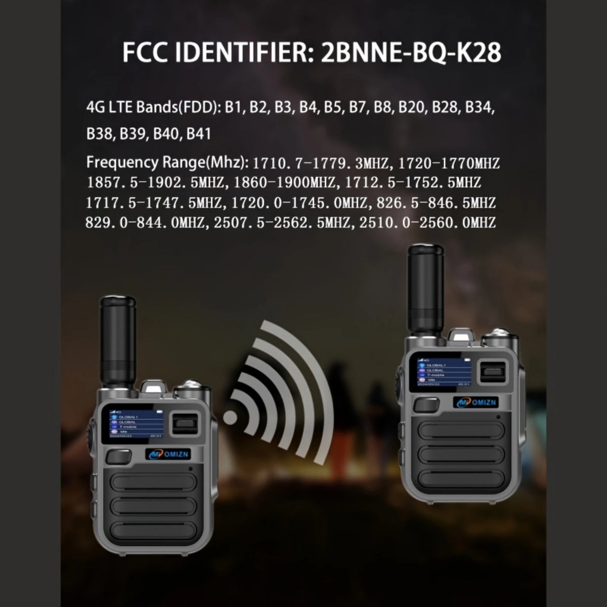 OMIZN Walkie Talkie 5000 KM Network Radio Long Range Professional 4G Camping LED Lighting Rechargeable Hiking and Camping M2