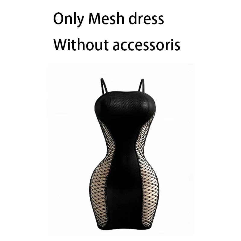 Women Summer Beach Cover Up Hollow Out Beachwear Bodycon Dress Without Underwear Sheer Mesh Fishnet Music festival Swimsuit