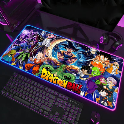 Anime D-DRAGON B-BALL Mouse Pad RGB LED Non-slip Desk Mat Rubber Gaming Accessories Large XXL Computer Office Keyboard Carpet