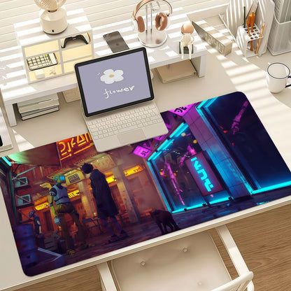S-Stray Cat Adventure Game Mouse Pad Anti Slip Rubber Edge Locked Thickened Laptop Gaming Desk Mat