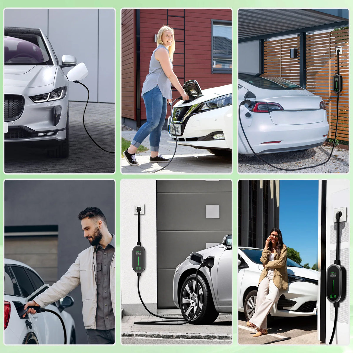 JNTAFEV EV Charger Portable 3.6kW TS-NACS Charger Plug 2.8" LCD Screen with Set Delay Schedule Charging Station for Tesla Cars