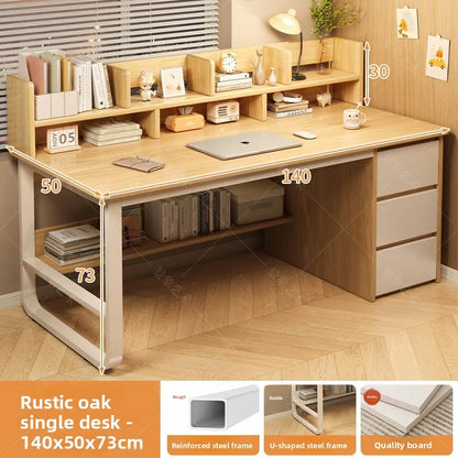 Firm Desk Simple Bookshelf Integrated Learning Desk Multi-purpose Office Computer Table And Chair Factory