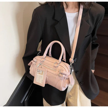 Stylish Design Glossy PU Sqeare Shoulder & Crossbody Bags Solid Zipper Hot Trendy Designer Style Handbags for Women 2025 New