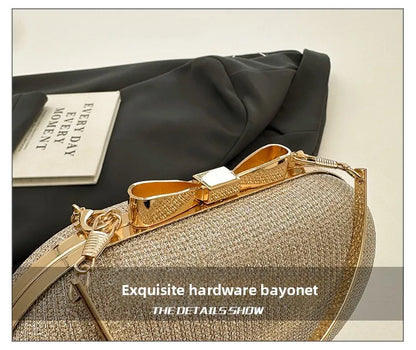 Luxury Sequined Hand-held Dinner Bag, Elegant Style Bag, High-end Chain Single-shoulder Crossbody Bag, Handbag for Wedding Party