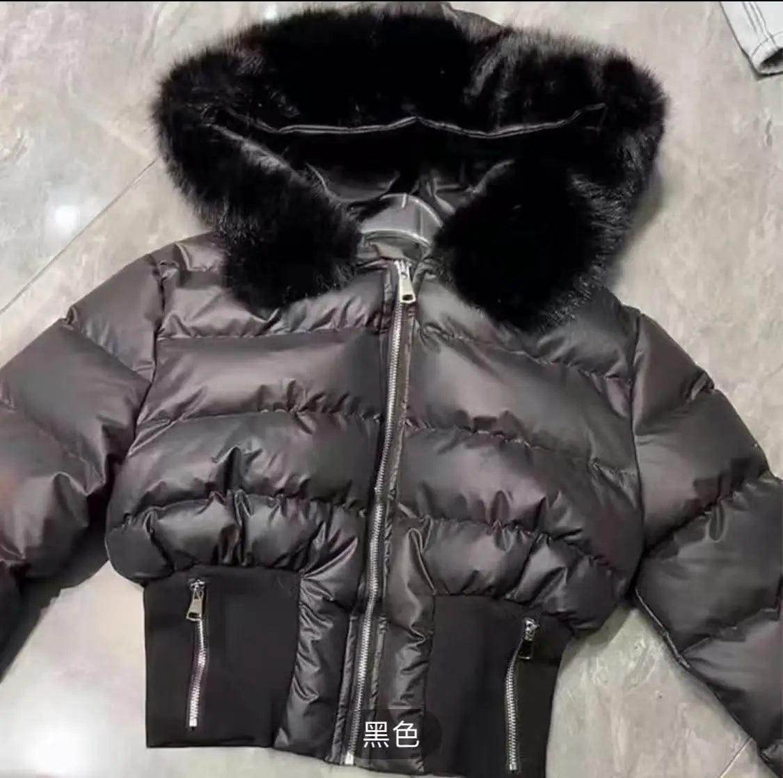 2026 Small Waist Short Cotton Clothes Large Fur Collar Heavy Industry Design Waist Slimming Versatile Fashionable Cotton Clothes