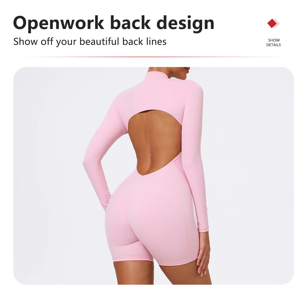 Summer V Back Scrunch One-Piece Suit Push Up Sports Jumpsuit Woman Fitness Zipper Overalls Workout Rompers Women Gym Bodysuits