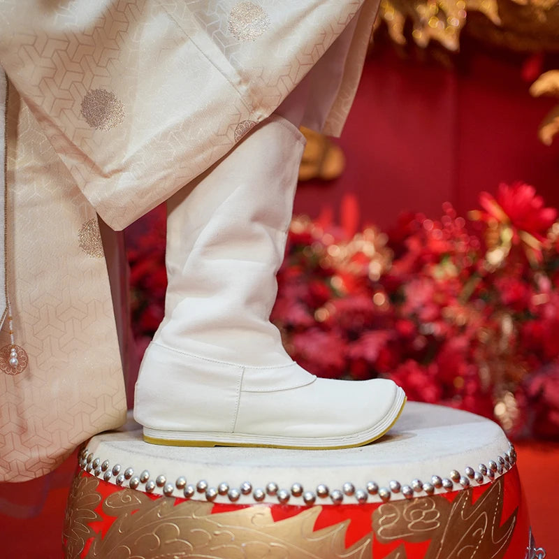 Fulujiacos Hanfu boots men's and women's boots Song Dynasty upturned mid top boots