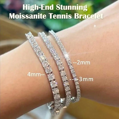 NUOYA Hip Hop Moissanite Tennis Necklace Ice Out VVS1 Diamond Chain Sparkling Jewelry Luxury Gifts for Men and Women