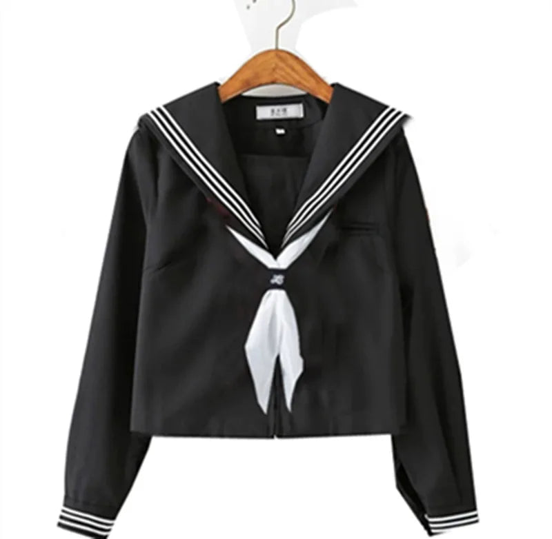 Japanese School Uniform Girls Plus Size Jk Suit Plus size Basic Sailor Uniform Women Long Sleeve Suit