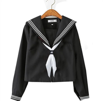 Japanese School Uniform Girls Plus Size Jk Suit Plus size Basic Sailor Uniform Women Long Sleeve Suit