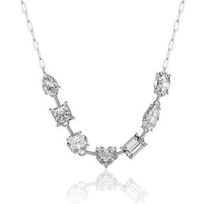 Emerald Heart Pear Princess Oval Marquise Moissanite Diamond Necklace For Women S925 Silver Jewelry Women's Moissanite Necklace