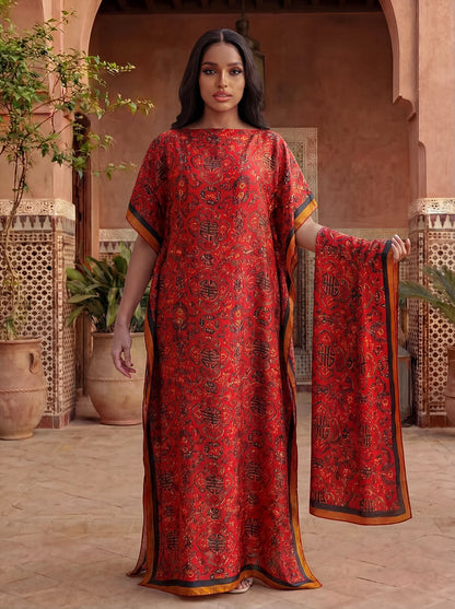 Ladies Scarf New Dubai Fashion Print Design Women Long Shawl 2026 Summer Beach Party Loose Dress Silk Soft African Abaya MOOMOO