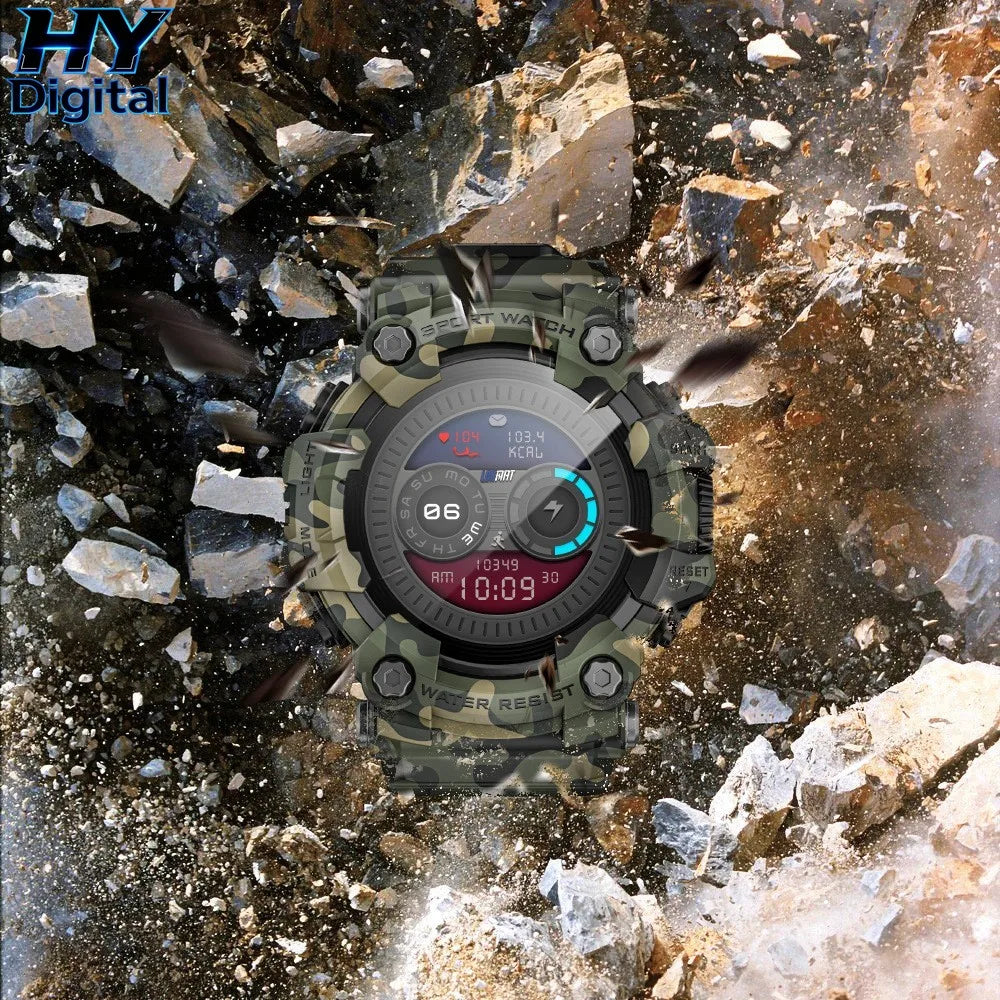 HY Digital LOKMAT Outdoor Smartwatch 1.32 Inch BT Call Smart Watch Men Sports Fitness Tracker Compass Smartwatch for Android IOS